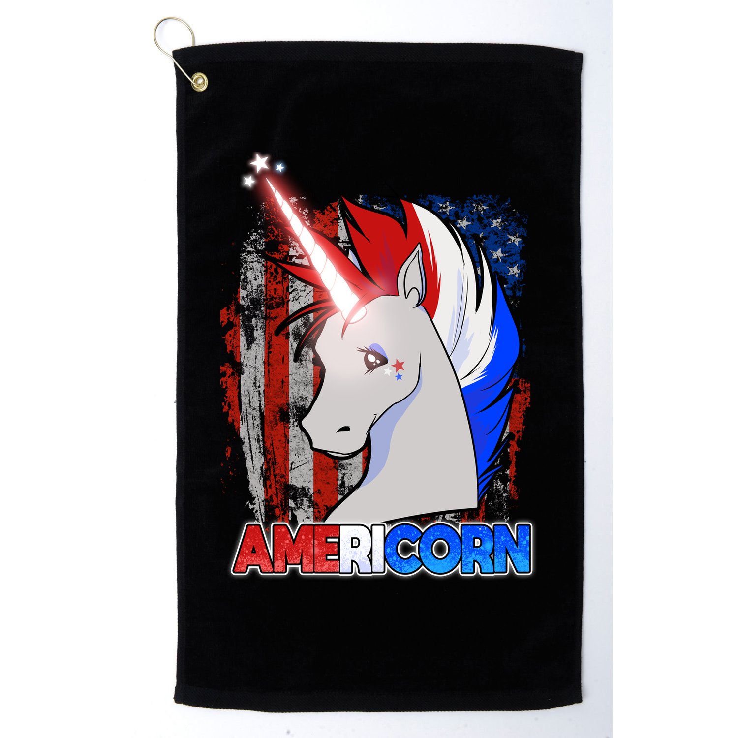 Americorn Unicorn Flag Golf Towel