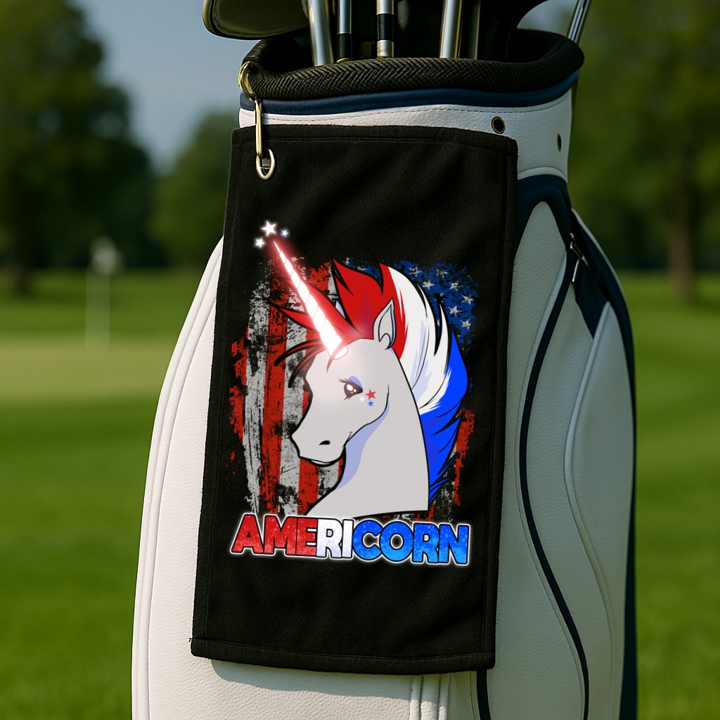 Americorn Unicorn Flag Golf Towel
