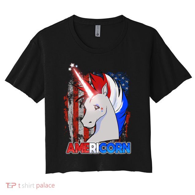 Americorn Unicorn Flag Crop Top