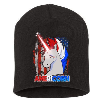 Americorn Unicorn Flag Short Acrylic Beanie