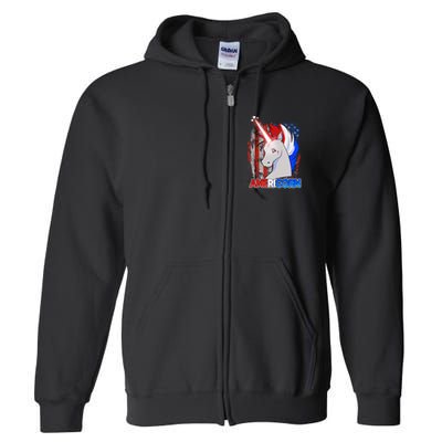 Americorn Unicorn Flag Full Zip Hoodie