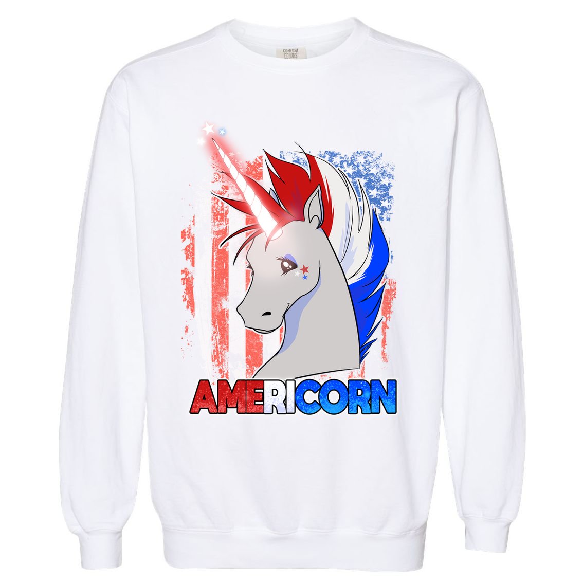Americorn Unicorn Flag Garment-Dyed Sweatshirt