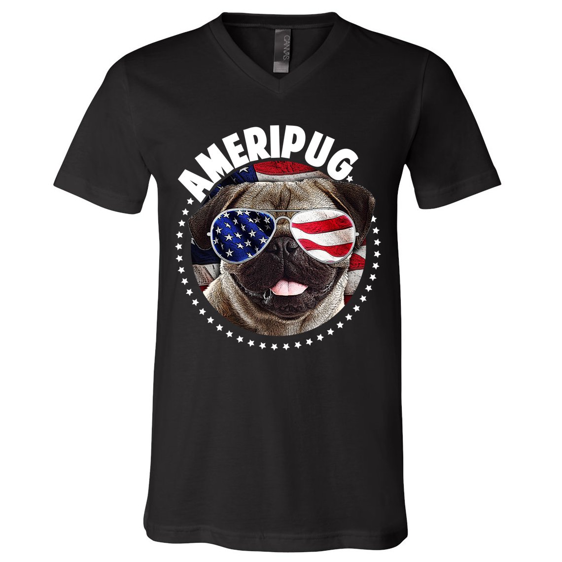 Ameripug V-Neck T-Shirt