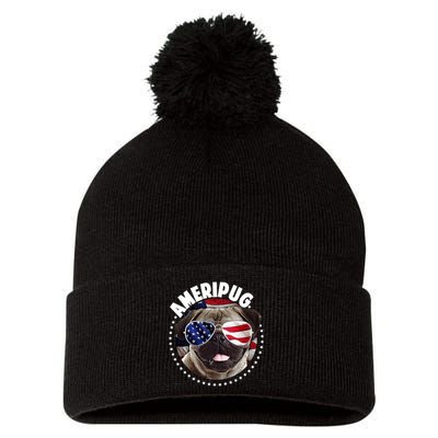 Ameripug Pom Pom 12in Knit Beanie