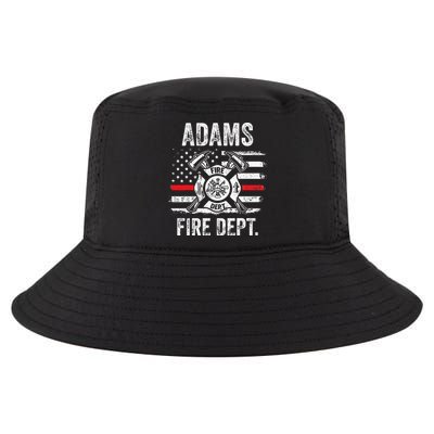 Adams Massachusetts Fire Department Thin Red Line Fireman Cool Comfort Performance Bucket Hat