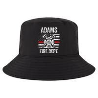 Adams Massachusetts Fire Department Thin Red Line Fireman Cool Comfort Performance Bucket Hat