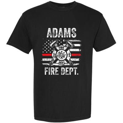 Adams Massachusetts Fire Department Thin Red Line Fireman Garment-Dyed Heavyweight T-Shirt