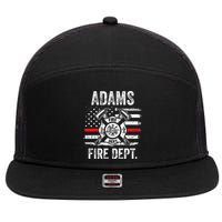 Adams Massachusetts Fire Department Thin Red Line Fireman 7 Panel Mesh Trucker Snapback Hat