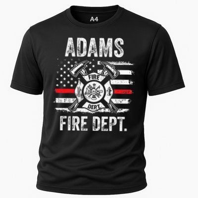 Adams Massachusetts Fire Department Thin Red Line Fireman Performance Shirt
