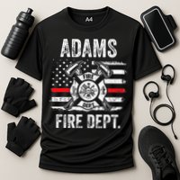 Adams Massachusetts Fire Department Thin Red Line Fireman Performance Shirt