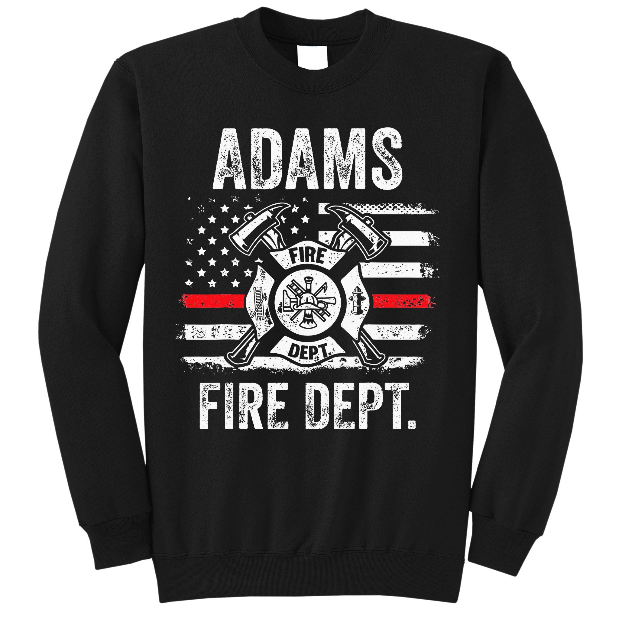 Adams Massachusetts Fire Department Thin Red Line Fireman Sweatshirt
