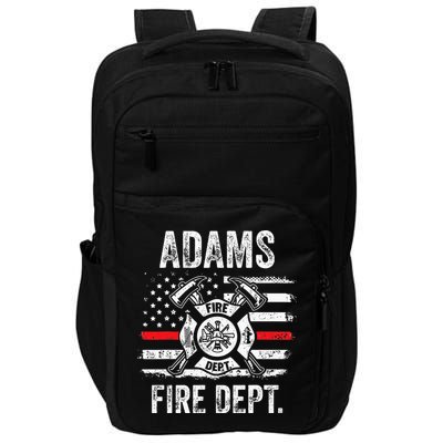 Adams Massachusetts Fire Department Thin Red Line Fireman Impact Tech Backpack