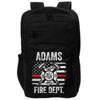 Adams Massachusetts Fire Department Thin Red Line Fireman Impact Tech Backpack