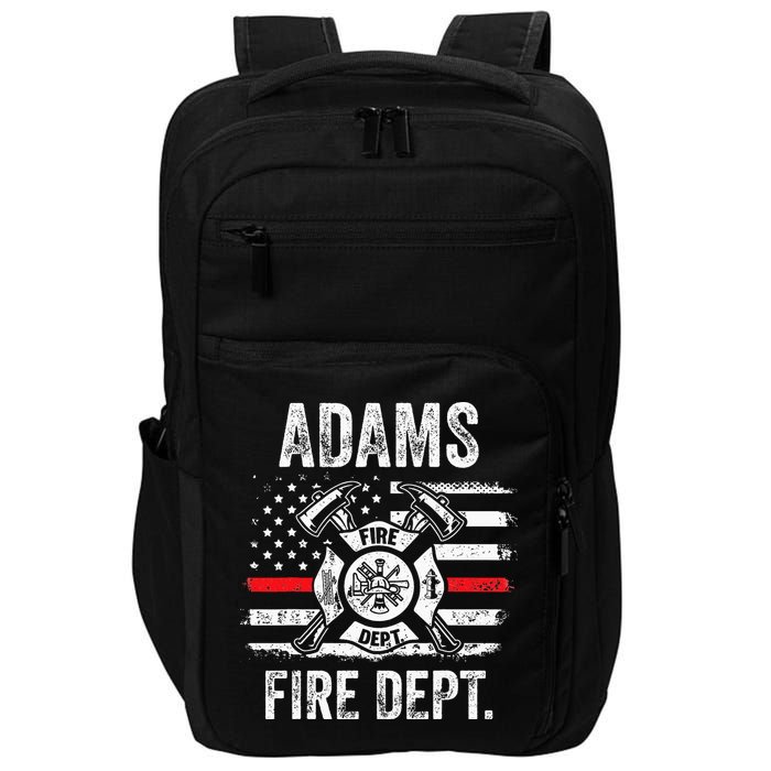 Adams Massachusetts Fire Department Thin Red Line Fireman Impact Tech Backpack