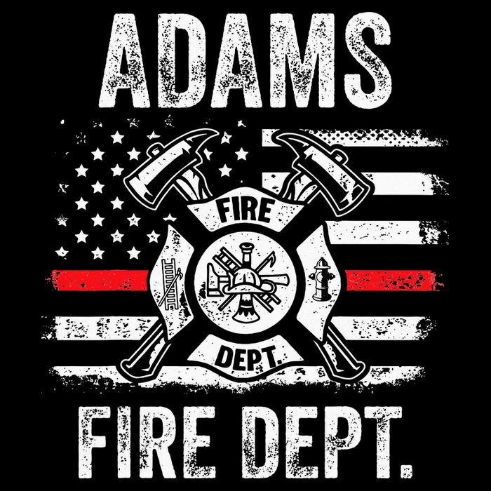 Adams Massachusetts Fire Department Thin Red Line Fireman Impact Tech Backpack
