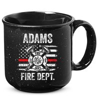 Adams Massachusetts Fire Department Thin Red Line Fireman 15oz Campfire Ceramic Mug
