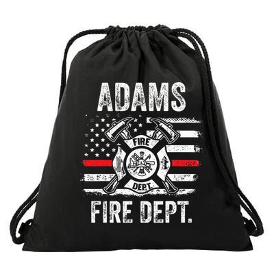 Adams Massachusetts Fire Department Thin Red Line Fireman Drawstring Bag