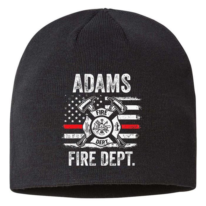 Adams Massachusetts Fire Department Thin Red Line Fireman Sustainable Beanie