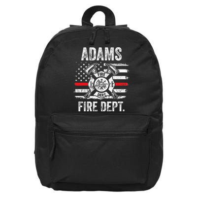 Adams Massachusetts Fire Department Thin Red Line Fireman 16 in Basic Backpack