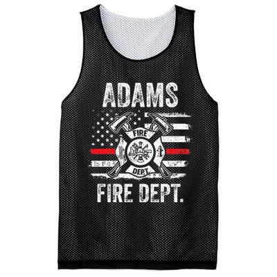 Adams Massachusetts Fire Department Thin Red Line Fireman Mesh Reversible Basketball Jersey Tank