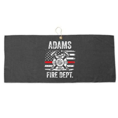 Adams Massachusetts Fire Department Thin Red Line Fireman Large Microfiber Waffle Golf Towel