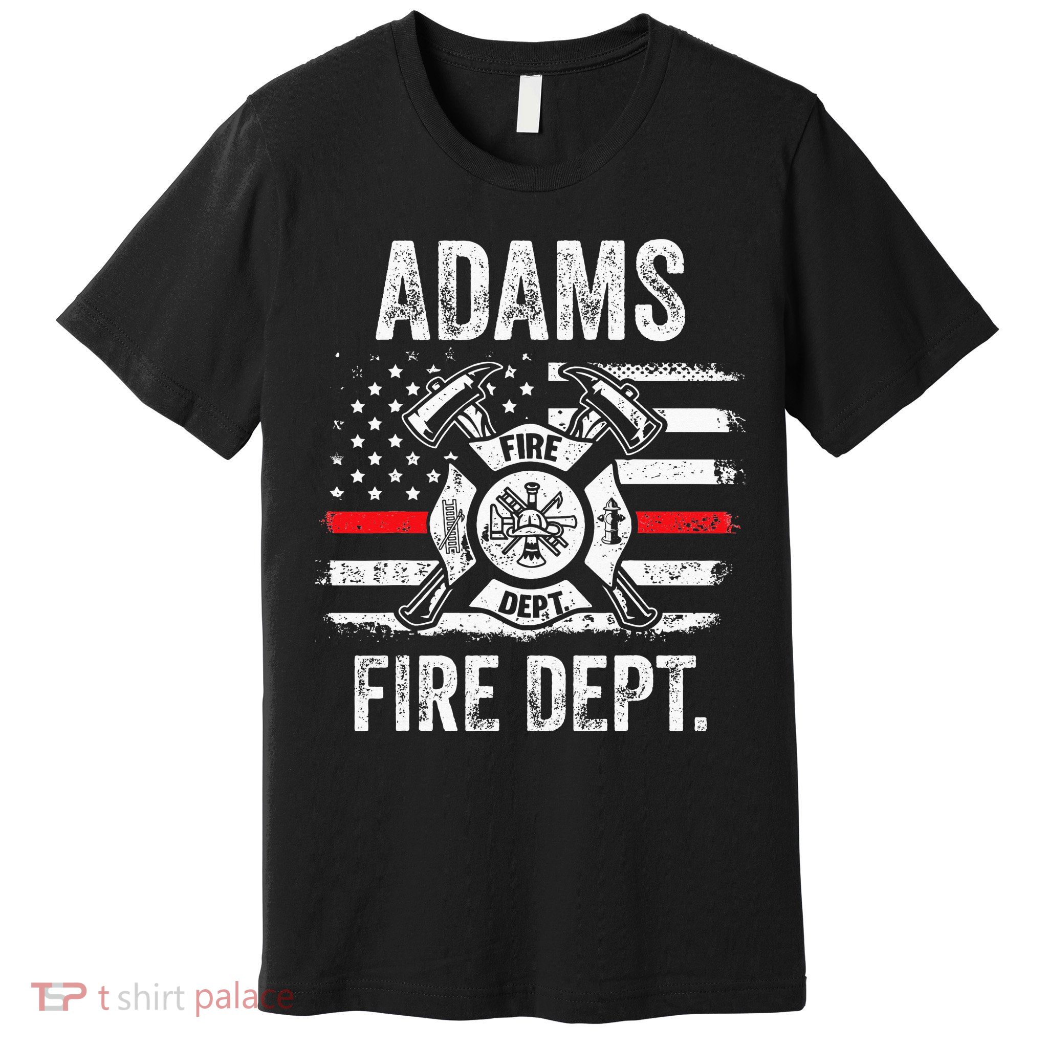 Adams Massachusetts Fire Department Thin Red Line Fireman Premium T-Shirt