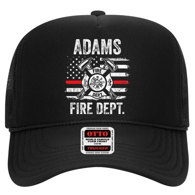 Adams Massachusetts Fire Department Thin Red Line Fireman Trucker Hat