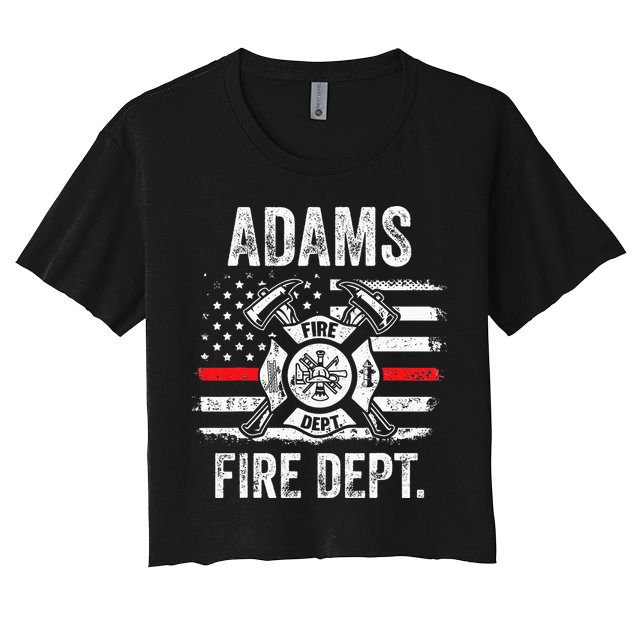 Adams Massachusetts Fire Department Thin Red Line Fireman Crop Top