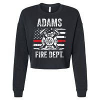 Adams Massachusetts Fire Department Thin Red Line Fireman Cropped Pullover Crew
