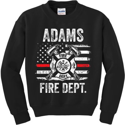Adams Massachusetts Fire Department Thin Red Line Fireman Kids Sweatshirt