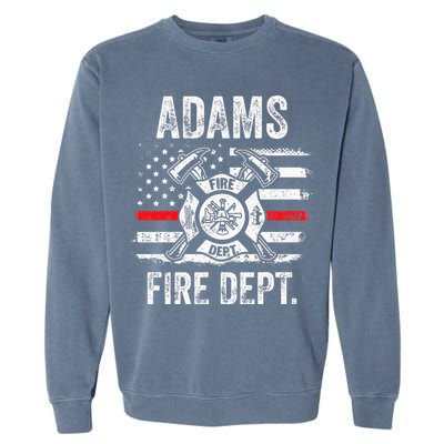 Adams Massachusetts Fire Department Thin Red Line Fireman Garment-Dyed Sweatshirt