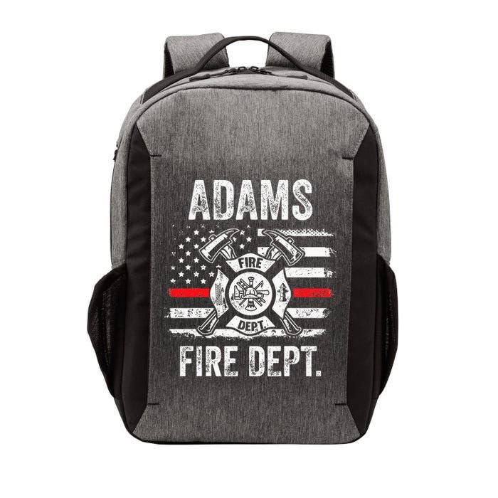 Adams Massachusetts Fire Department Thin Red Line Fireman Vector Backpack