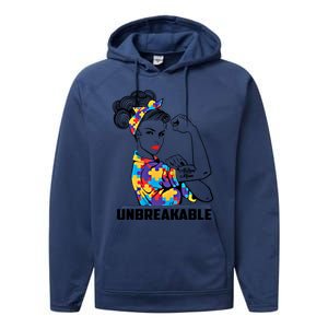 Autism Mom Funny Gift Autism Mama Awareness Gift Autistic Parents Great Gift Performance Fleece Hoodie