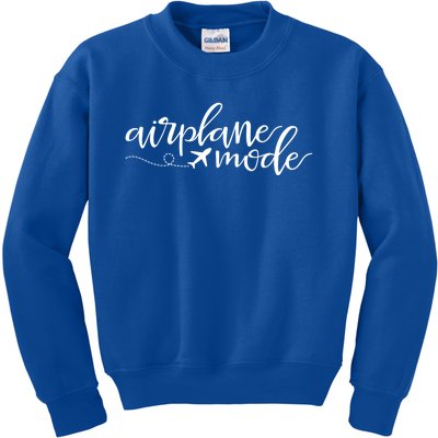 Airplane Mode Funny Vacation Travel Adventure Matching Gift Kids Sweatshirt