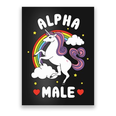 Alpha Male Funny Meme Unicornjoke Prank Fathers Day Poster