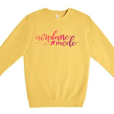 Airplane Mode Funny Vacation Travel Adventure Matching Gift Premium Crewneck Sweatshirt