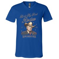 AinT My First Rodeo Trump Cow Taking America Back Gift V-Neck T-Shirt