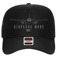 Airplane Mode Funny Pilot Aviation High Crown Mesh Back Trucker Hat