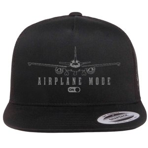 Airplane Mode Funny Pilot Aviation Flat Bill Trucker Hat