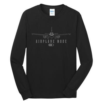 Airplane Mode Funny Pilot Aviation Tall Long Sleeve T-Shirt