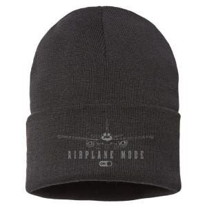 Airplane Mode Funny Pilot Aviation Sustainable Knit Beanie