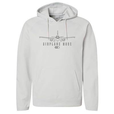 Airplane Mode Funny Pilot Aviation Performance Fleece Hoodie