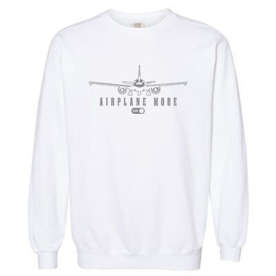 Airplane Mode Funny Pilot Aviation Garment-Dyed Sweatshirt