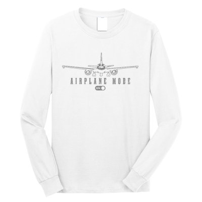 Airplane Mode Funny Pilot Aviation Long Sleeve Shirt