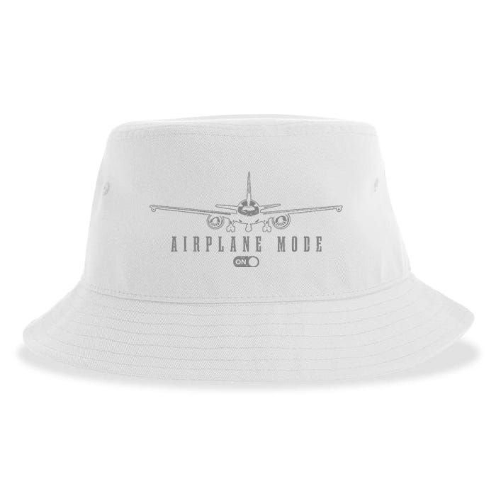 Airplane Mode Funny Pilot Aviation Sustainable Bucket Hat