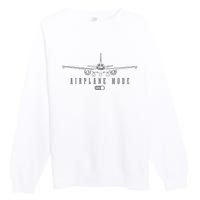 Airplane Mode Funny Pilot Aviation Premium Crewneck Sweatshirt