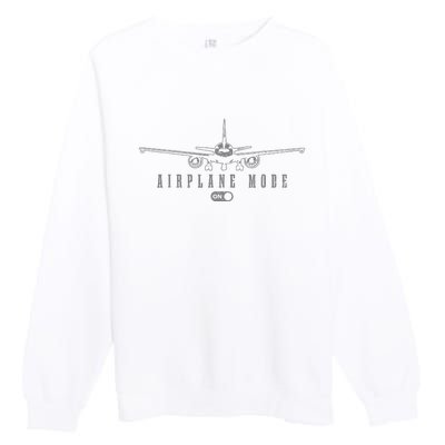 Airplane Mode Funny Pilot Aviation Premium Crewneck Sweatshirt