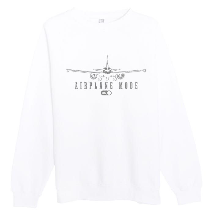 Airplane Mode Funny Pilot Aviation Premium Crewneck Sweatshirt