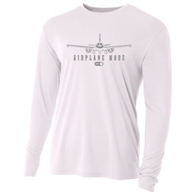 Airplane Mode Funny Pilot Aviation Cooling Performance Long Sleeve Crew