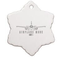 Airplane Mode Funny Pilot Aviation Ceramic Star Ornament